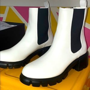 Brand New Size 8 White Moto Boots